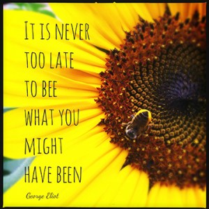 "It is never too late to be, what you might have been." George Eliot