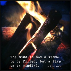 "The mind is not a vessel to be filled, but a fire to be kindled." -Plutarch