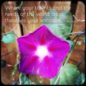 "Where your talents and the needs of the world cross, there lies your vocation." -Aristotle