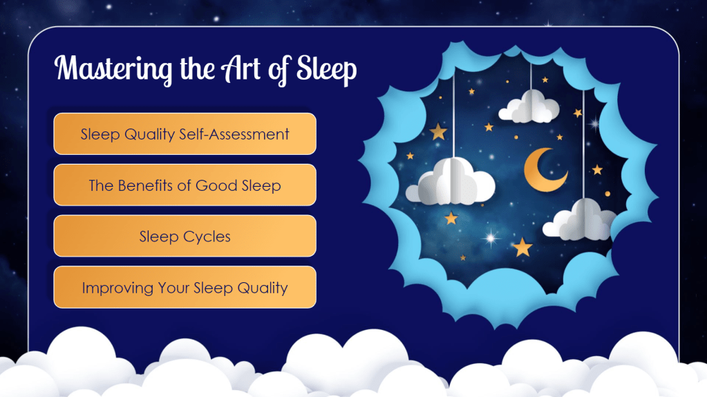 Screenshot of the course, "Mastering the Art of Sleep". 